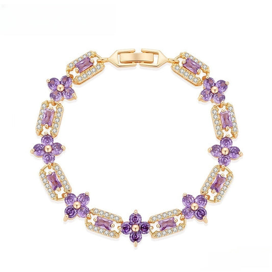Floral Link Bracelet for Women Gift