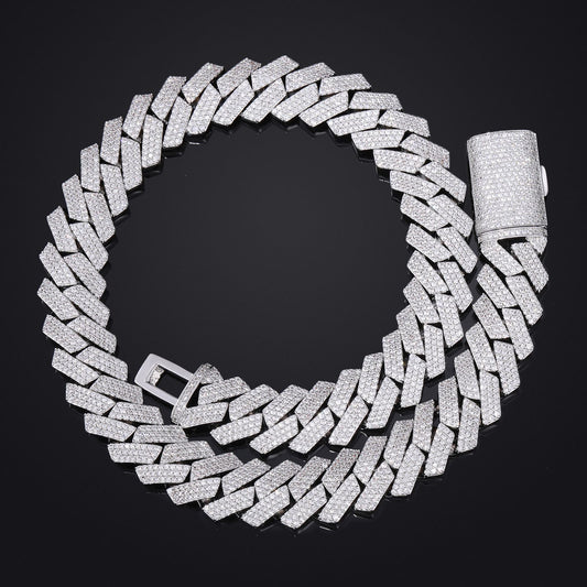 Iced Out Cuban Link Bracelet, Zircon Pavé Hip Hop Chain Bracelet, Unisex product image