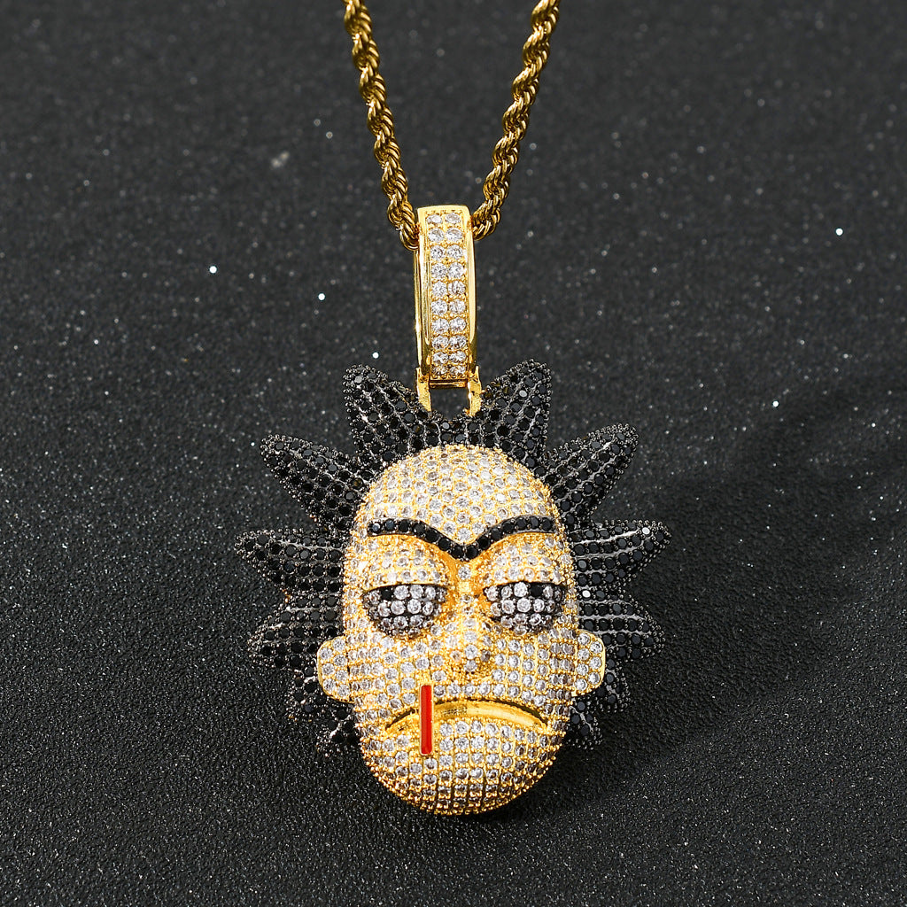 Hip Hop Fashion Cubic Zirconia Pendant Necklace for Men and Women