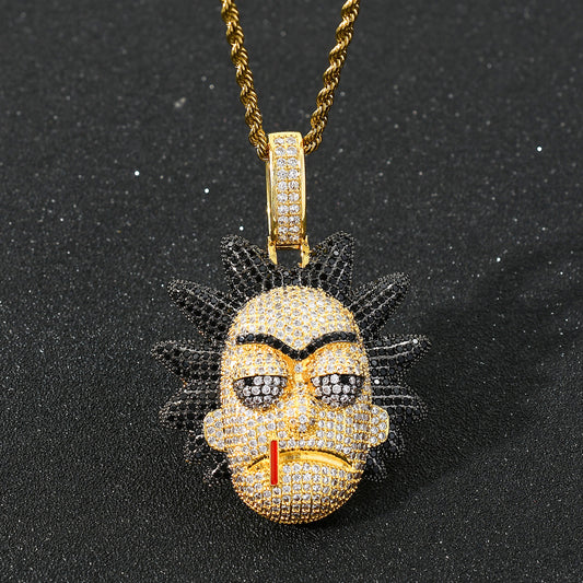 Hip Hop Fashion Cubic Zirconia Pendant Necklace for Men and Women