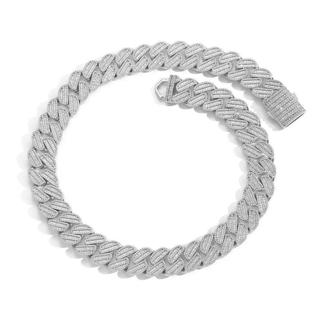 Hip Hop Cuban Link Cubic Zirconia Necklace for Men