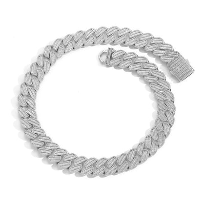 Hip Hop Cuban Link Cubic Zirconia Necklace for Men