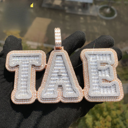 Iced Out TAE Letter Pendant for Unisex