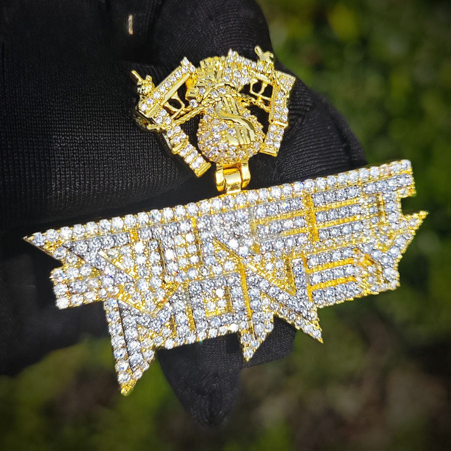 Iced Out Letter Pendant Necklace for Men Hip Hop Statement Chain