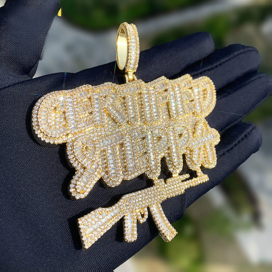 Iced Out Letter Pendant Necklace