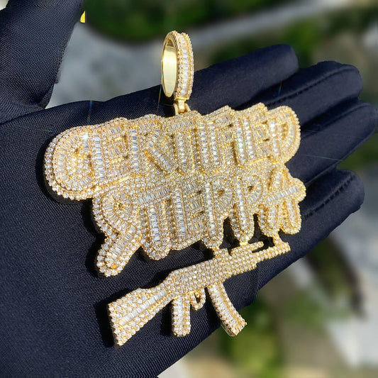 Iced Out Letter Pendant Necklace