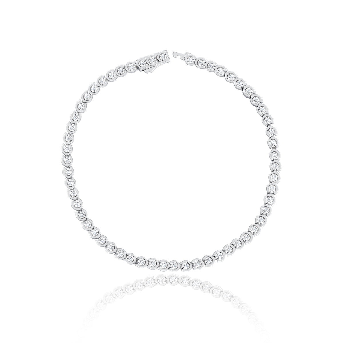 Moissanite Tennis Bracelet, S925 Sterling Silver, 18k Gold-Plated, Slim Stackable Bracelet product image