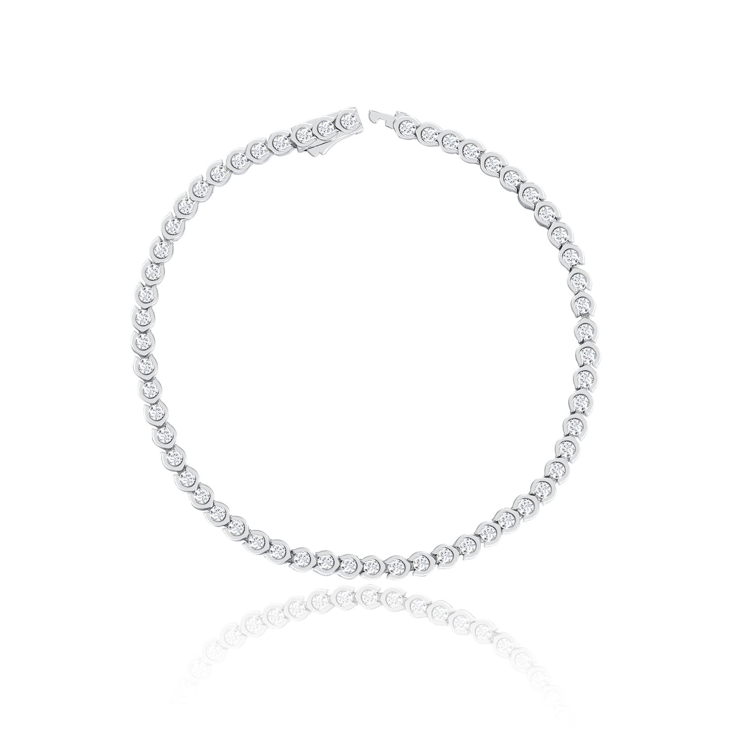 Moissanite Tennis Bracelet, S925 Sterling Silver, 18k Gold-Plated, Slim Stackable Bracelet product image
