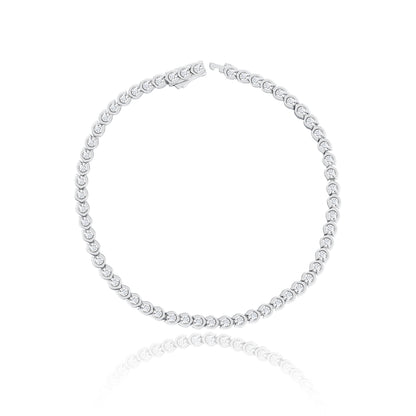 Moissanite Tennis Bracelet, S925 Sterling Silver, 18k Gold-Plated, Slim Stackable Bracelet