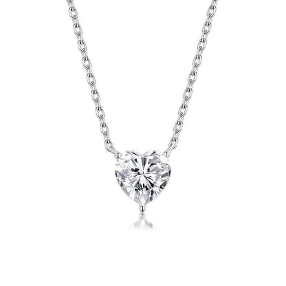 Heart Pendant Necklace for Women, Sparkling Crystal Heart Chain, Everyday Layering Jewelry