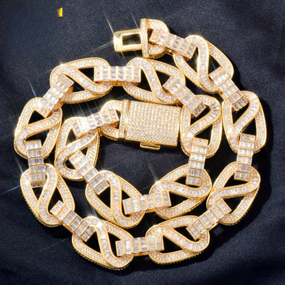 Iced Out Chain Necklace Bracelet Set