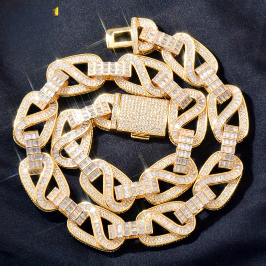Iced Out Chain Necklace Bracelet Set