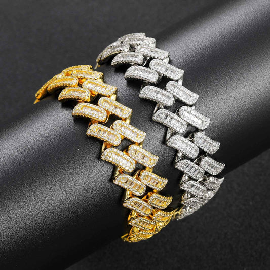 Hip Hop Cuban Link Cubic Zirconia Bracelet for Men