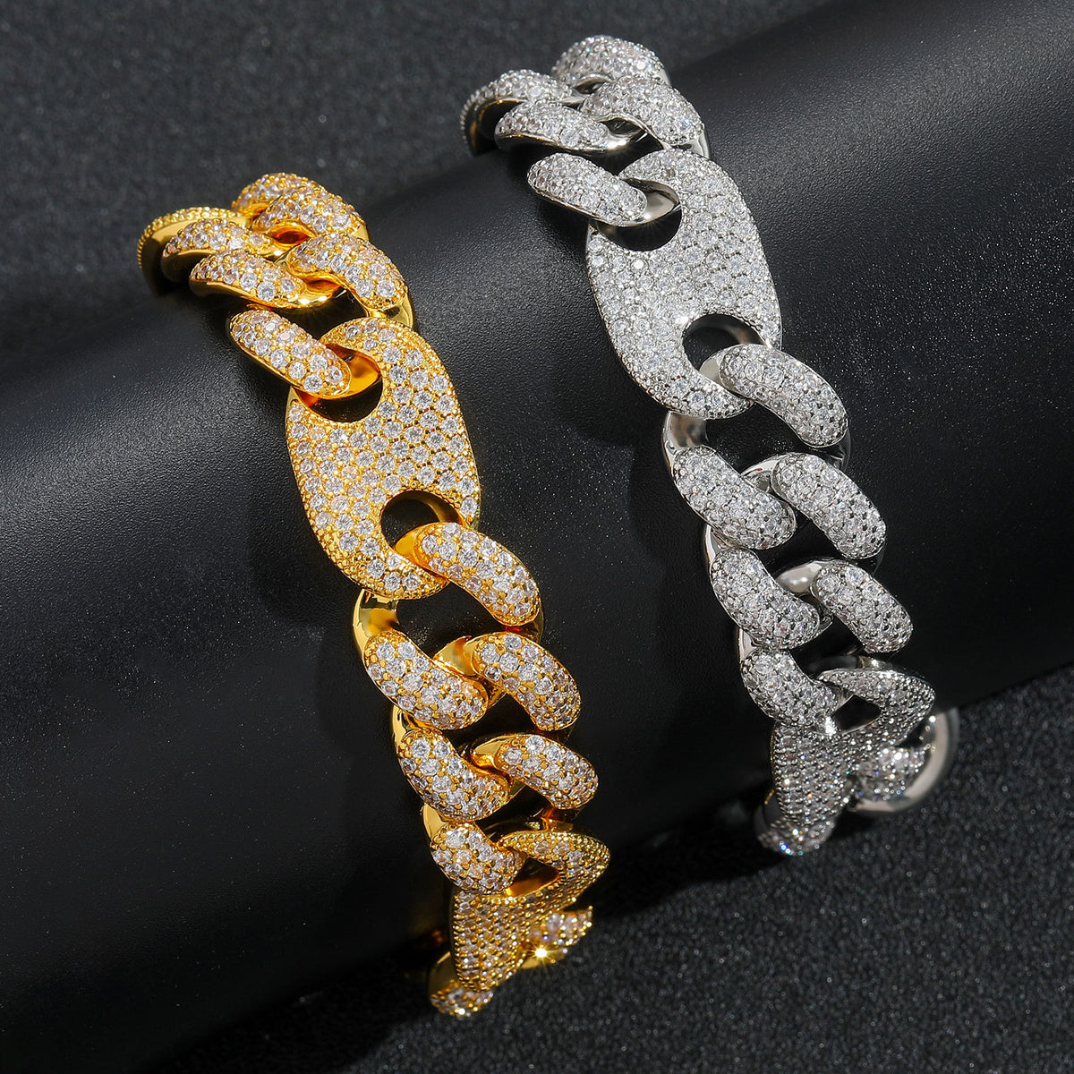 Hip Hop Heart Cubic Zirconia Bracelet for Men and Women product image