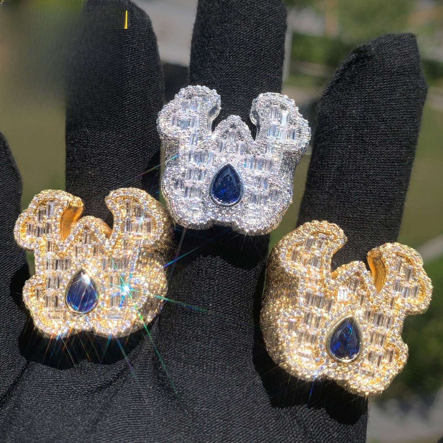 Iced Letter Statement Ring