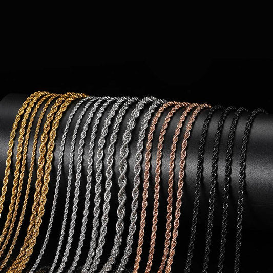 3-6 mm Twisted Rope Stainless steel Necklace or Bracelet - CHA094 product image