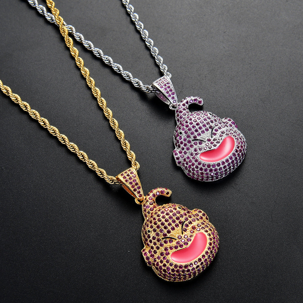 Hip Hop Dragon Cubic Zirconia Pendant Necklace for Men and Women