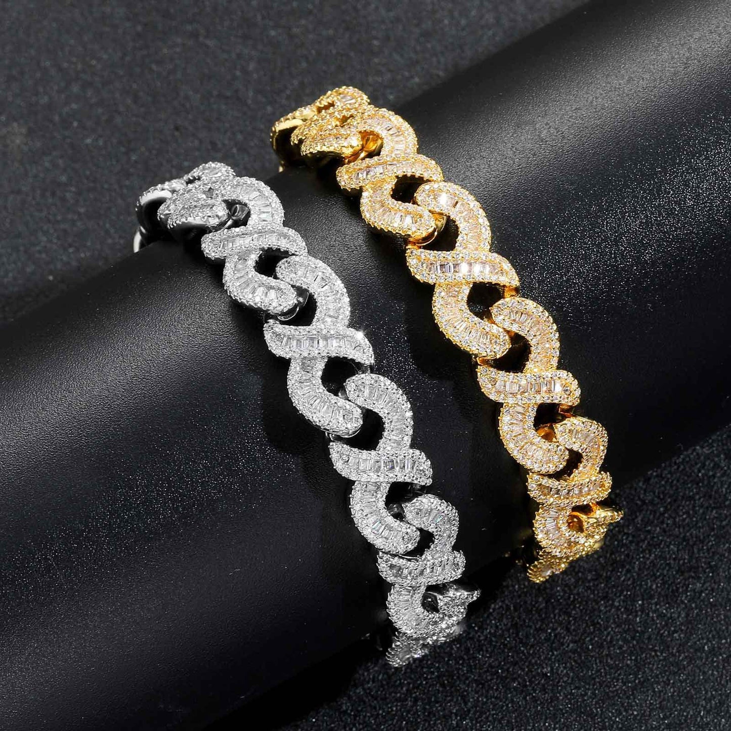 Hip Hop Light Luxury Cuban Link Cubic Zirconia Bracelet for Men