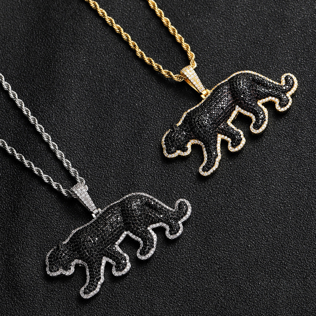 Hip Hop Panther Cubic Zirconia Pendant Necklace for Men and Women