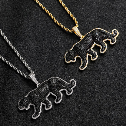 Hip Hop Panther Cubic Zirconia Pendant Necklace for Men and Women