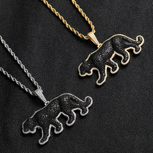 Hip Hop Panther Cubic Zirconia Pendant Necklace for Men and Women