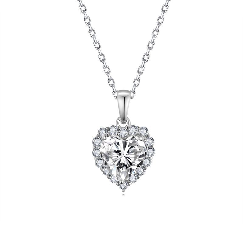 Heart Moissanite Pendant Necklace, S925 Sterling Silver, 18K Gold Plated product image