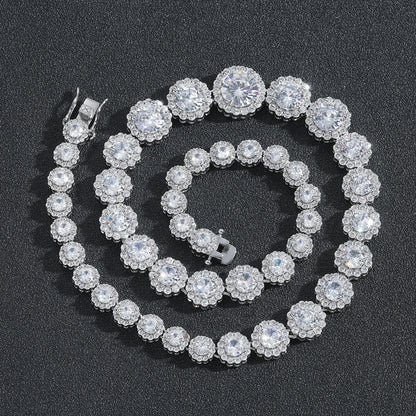 Hip Hop Star Eye Cuban Link Cubic Zirconia Necklace for Men