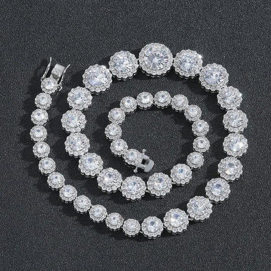 Hip Hop Star Eye Cuban Link Cubic Zirconia Necklace for Men