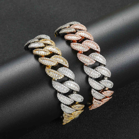 Hip Hop Cuban Link Cubic Zirconia Bracelet for Men