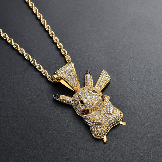 Hip Hop Fashion Cubic Zirconia Pendant Necklace for Men and Women
