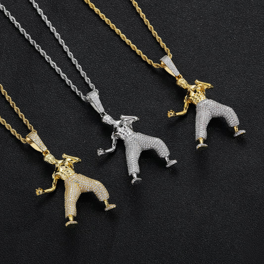 Hip Hop Dragon Cubic Zirconia Pendant Necklace for Men and Women