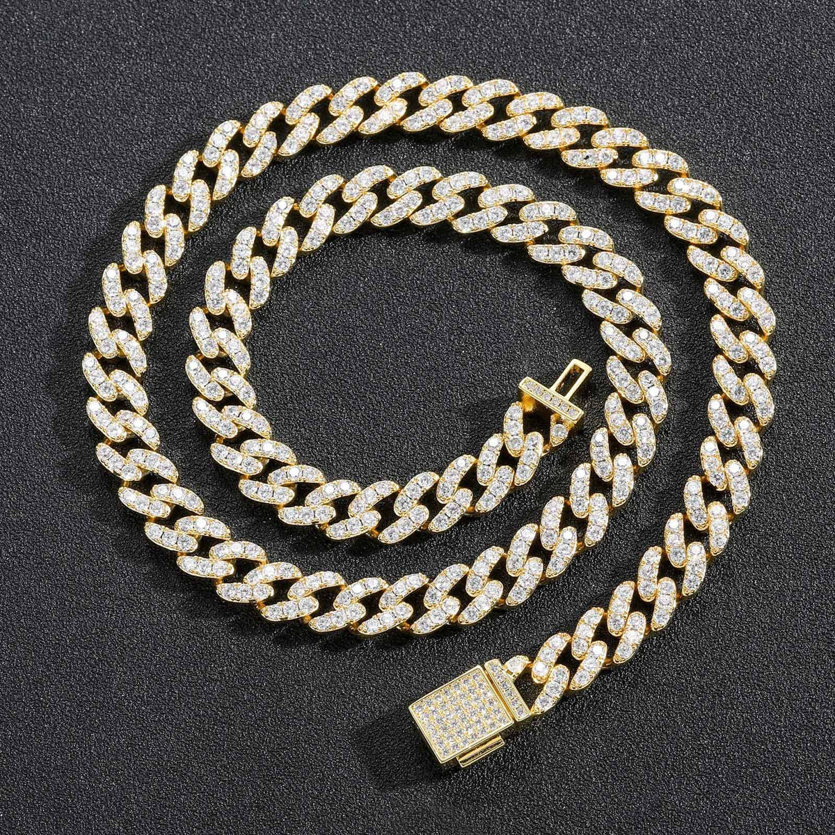 Hip Hop Diamond Shape Cuban Link Cubic Zirconia Necklace for Men product image