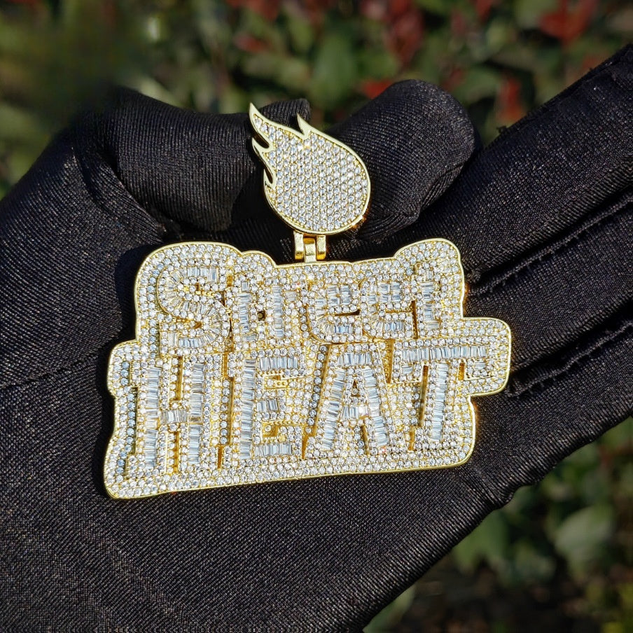 Unisex Iced Out Heat Letter Pendant Necklace