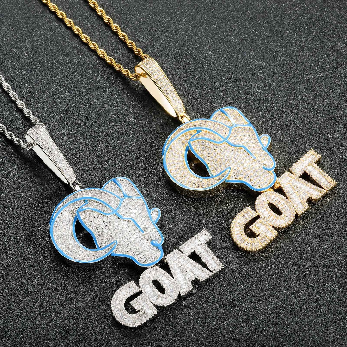 Hip Hop Letter Cubic Zirconia Pendant Necklace for Men and Women
