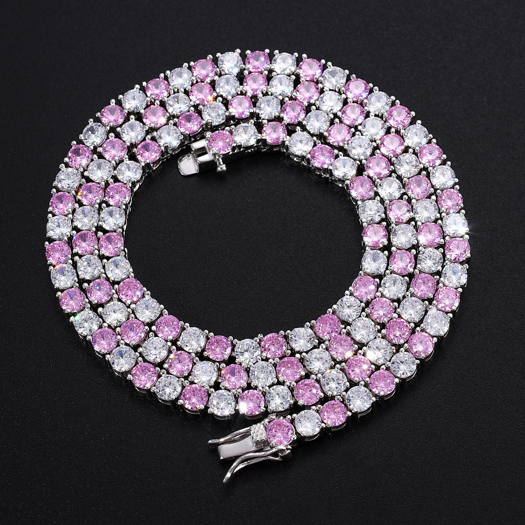 Hip Hop Tennis Chain Cubic Zirconia Necklace for Men and Women