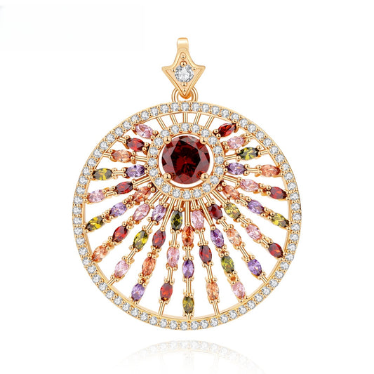 Exotic Sunburst Pendant Necklace for Women