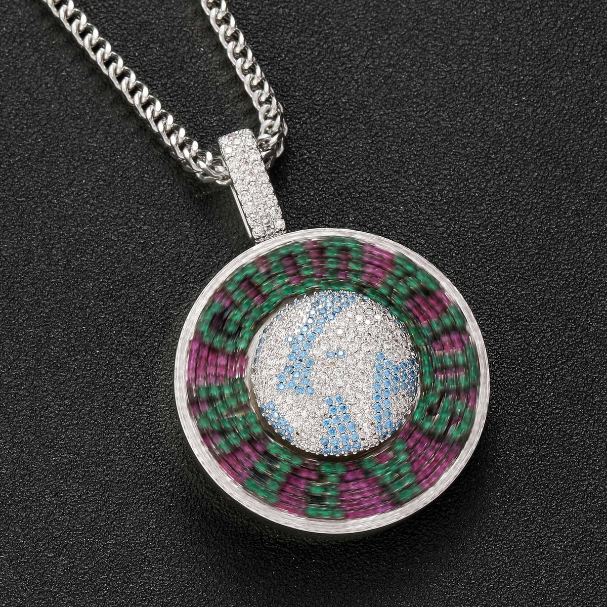 Hip Hop Round Copper Pendant Necklace for Men and Women product image