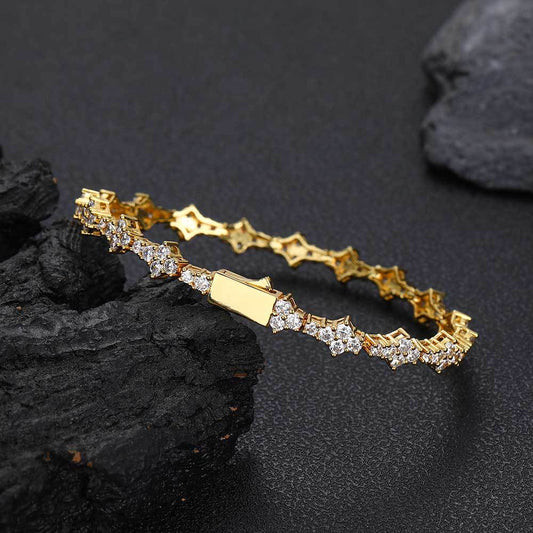 6.5 mm Star-Cluster CZ Tennis Copper Bracelet - CHA258 product image
