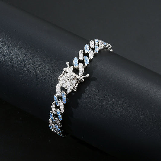 Hip Hop Cuban Link Cubic Zirconia Bracelet for Men and Women