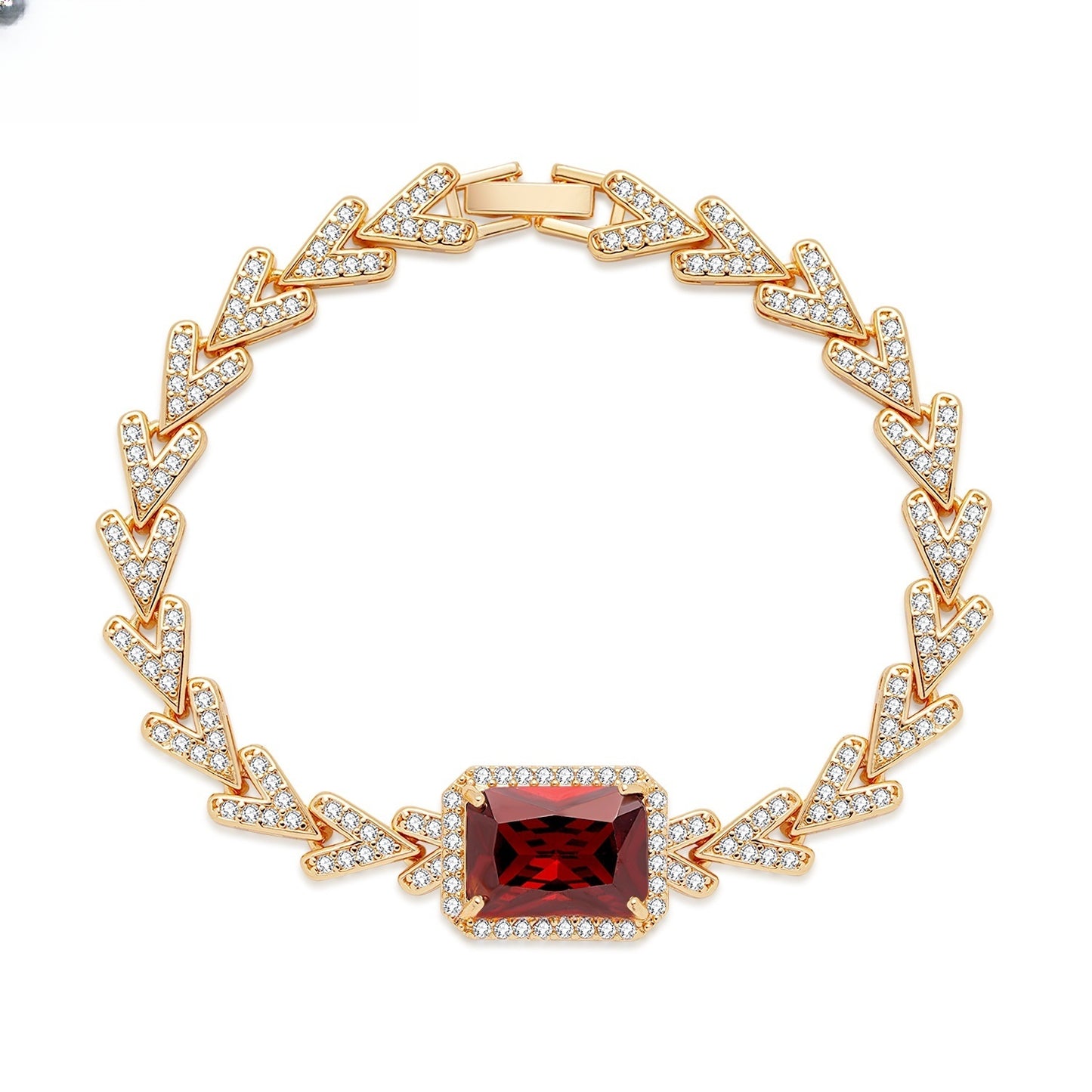 Arrow Link Rectangle Gem Statement Bracelet for Women Party Jewelry