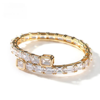 Geometric Cubic Zirconia Tennis Bracelet for Women - Gold, Silver & Rose Gold Statement Chain Bangle