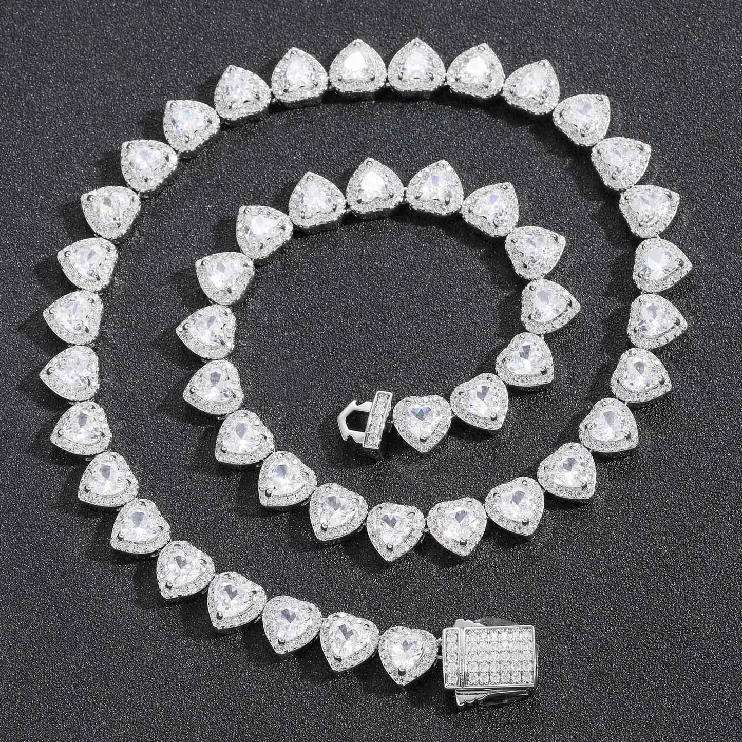 Heart Cubic Zirconia Bracelet for Men and Women