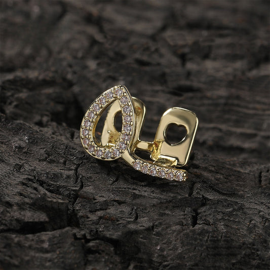 Hip Hop Iced Open Grillz Tooth Ring in Gold or Silver Color for Women and Men