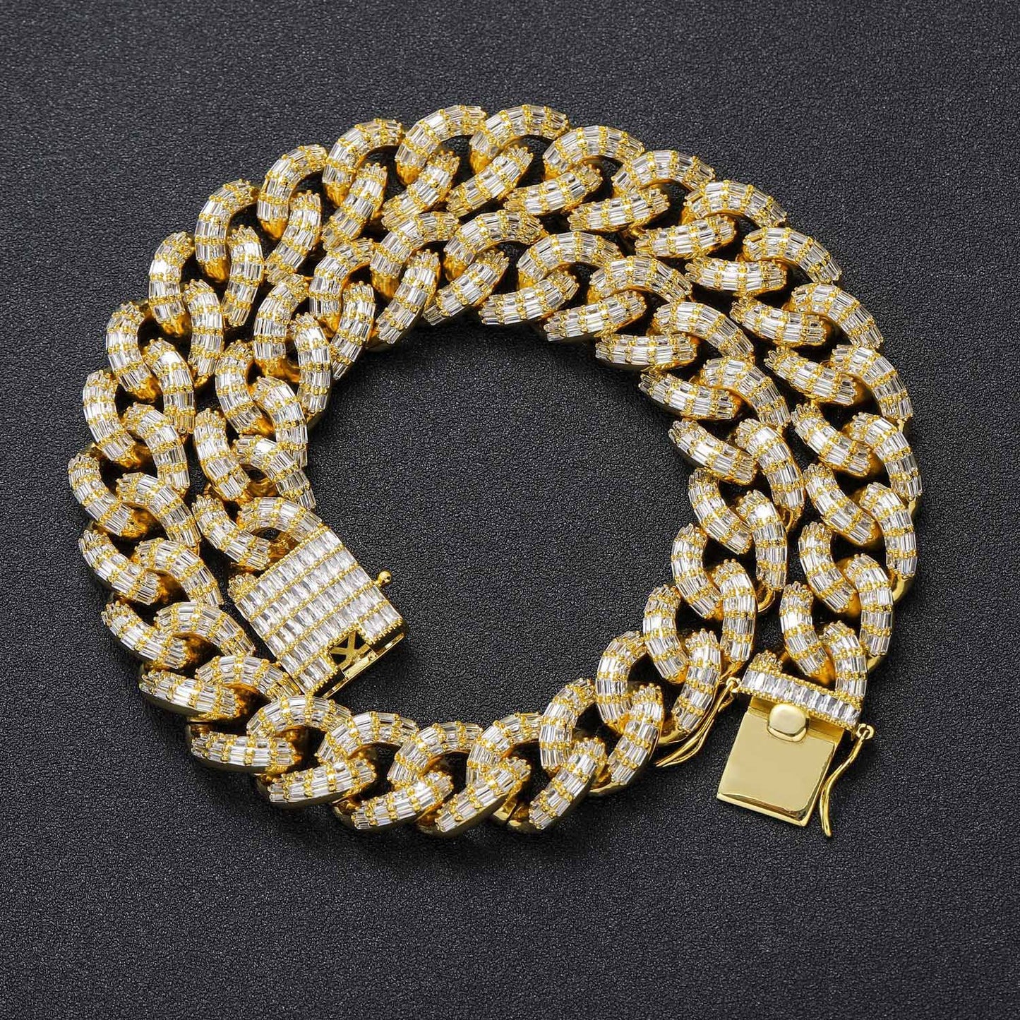 Hip Hop Light Luxury Cuban Link Bubble Cubic Zirconia Necklace for Men