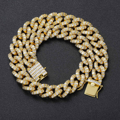 Hip Hop Light Luxury Cuban Link Bubble Cubic Zirconia Necklace for Men