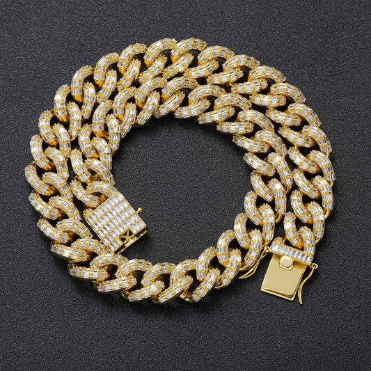 Hip Hop Light Luxury Cuban Link Bubble Cubic Zirconia Necklace for Men