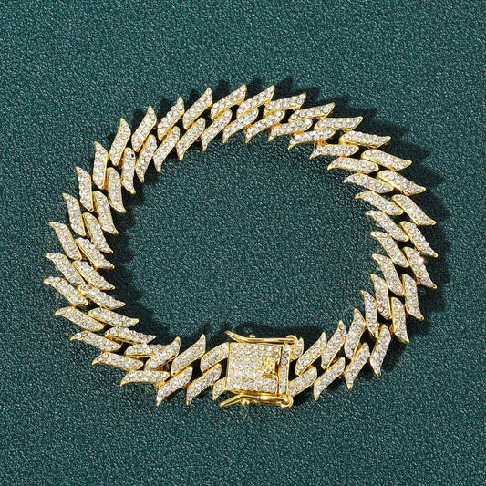 Hip Hop Punk Cuban Link Alloy Bracelet for Men