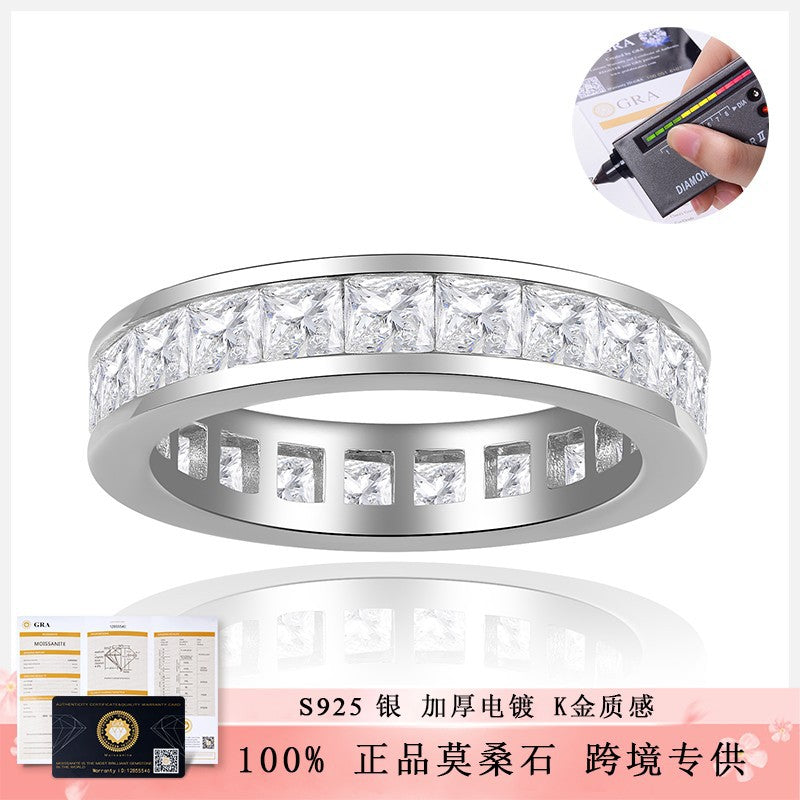 Princess Cut Moissanite Ring, S925 18K Gold-Plated Unisex Wedding Promise Ring product image