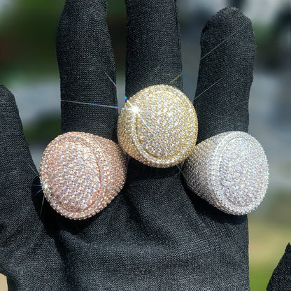 Iced Out Basketball Ring for Unisex