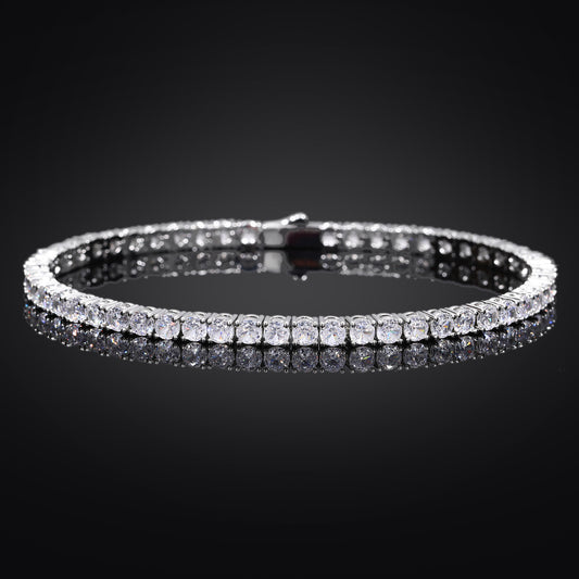Unisex 3mm Cubic Zirconia Tennis Bracelet in Copper - Iced Out Hip Hop Chain Bracelet product image